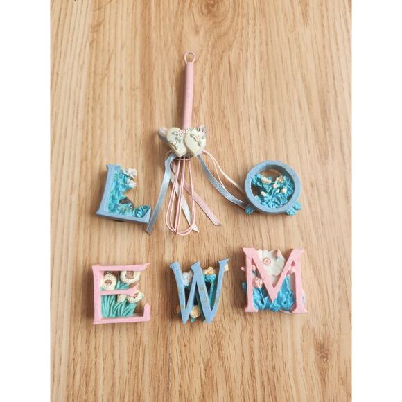 WELCOME Resin Letter Magnet Lot Floral Cottagecore Missing C & E + Whisk Magnet - Picture 1 of 14